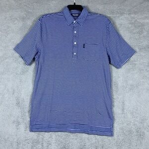 Polo Golf Men's Short Sleeve Blue Striped Shirt Size L